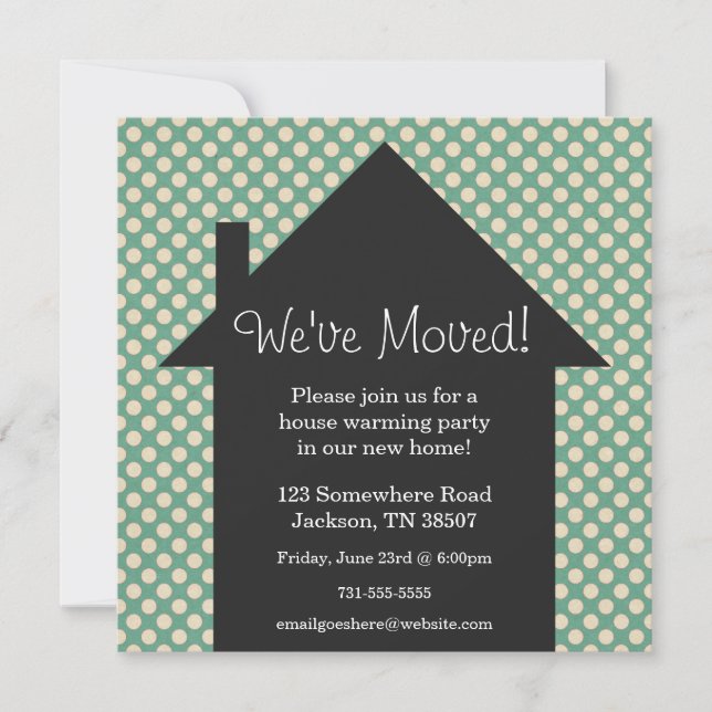 Blue Dots  House Warming Party Invitations (Front)