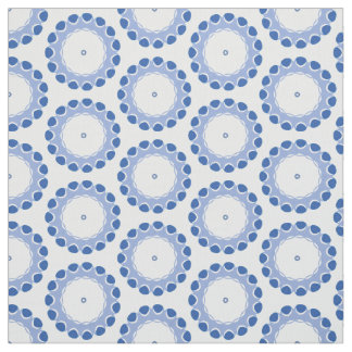 blue dots in a circle 1 yard fabric