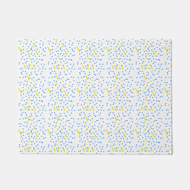 Blue Dots Meteor Shower  Doormat (Front)