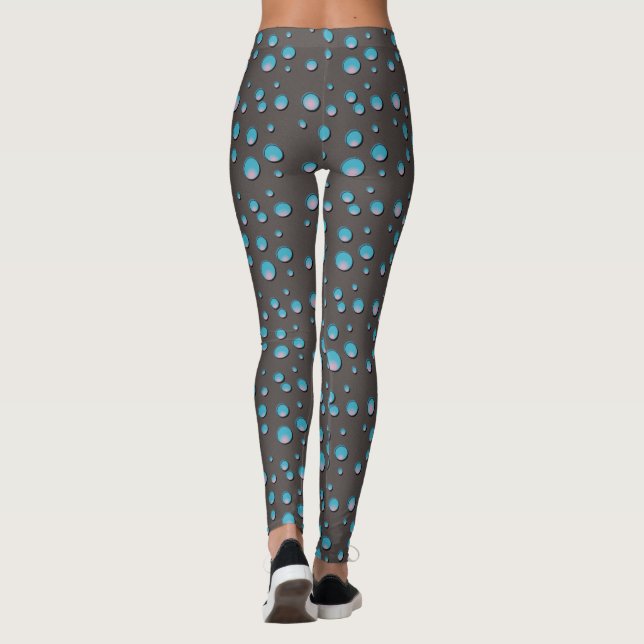 Blue Dots on Grey Leggings (Back)