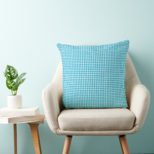 Blue Dots on White Pattern Cushion