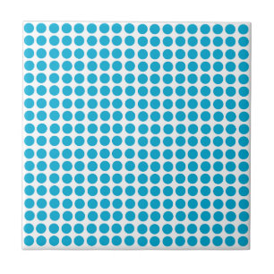 Blue Dots Pattern on White Ceramic Tile