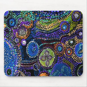 Blue Dots Pattern Swirls Mouse Pad