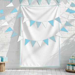 Blue Dotted Birthday Party For Twin Boys Bunting