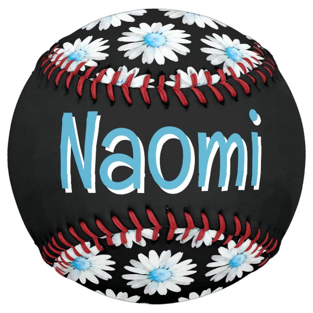 Blue Dotted Daisy's (personalise) Softball (Back)