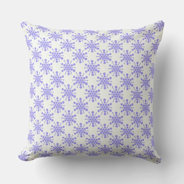 Blue dotted stamped star design cushion (Front)