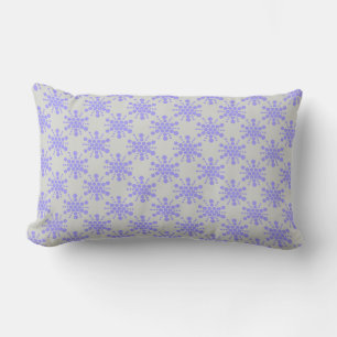 Blue dotted stars on pebble grey lumbar cushion