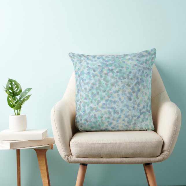 Blue Dotted Throw Pillow (Chair)