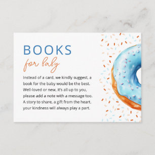  Blue Doughnut Baby Sprinkle Books for Baby Enclosure Card