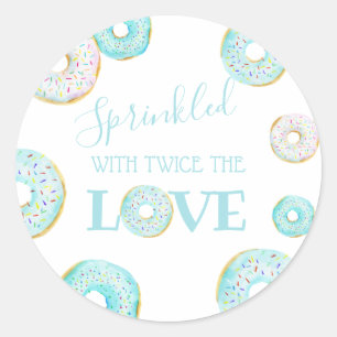 Blue Doughnut Baby Sprinkle Classic Round Sticker