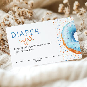 Blue Doughnut Baby Sprinkle Diaper Raffle Enclosure Card