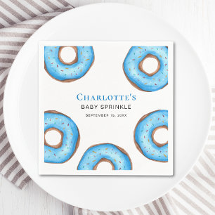 Blue Doughnut Baby Sprinkle Napkin