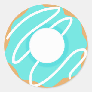 Blue Doughnut Classic Round Sticker