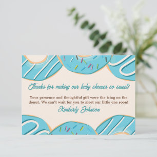 Blue Doughnut Delight Thank You Card