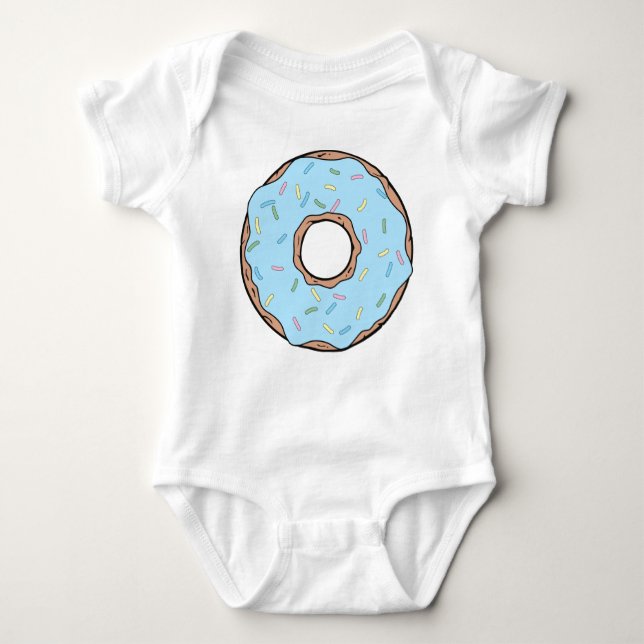 Blue Doughnut, Doughnut, Icing, Sprinkles, Frostin Baby Bodysuit (Front)