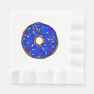 Blue Doughnut Rainbow Colourful Sprinkles Art Yumm Napkin
