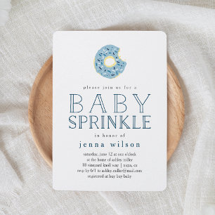 Blue Doughnut Sprinkles Baby Sprinkle Invitation