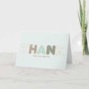 Blue Doughnut Thank You Card