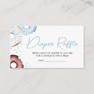Blue Doughnuts and Diapers Baby Shower Diaper Raff Enclosure Card