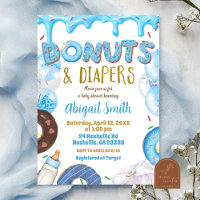 Blue Doughnuts and Diapers baby shower