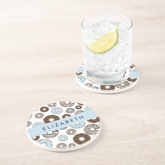 Blue Doughnuts, Brown Doughnuts, Sprinkles, Your N Coaster (Side)