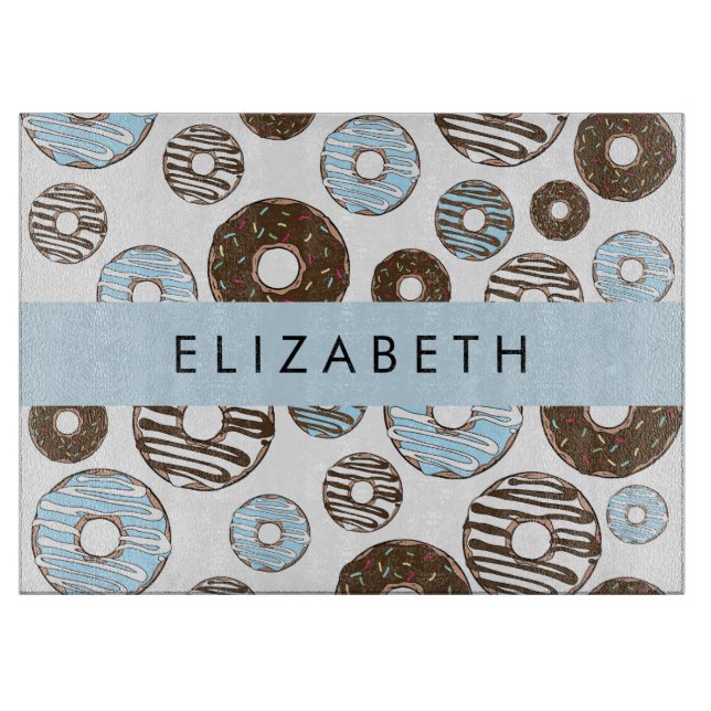 Blue Doughnuts, Brown Doughnuts, Sprinkles, Your N Cutting Board (Front)