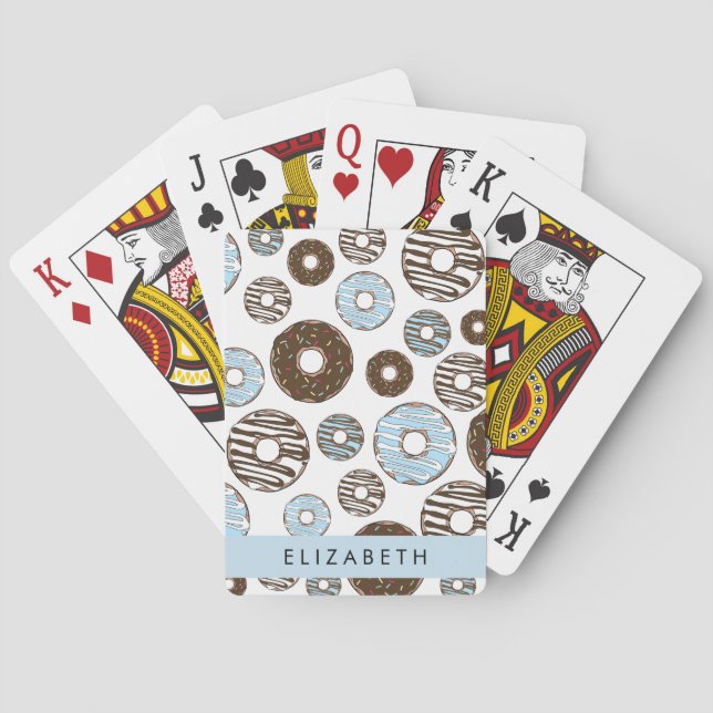 Blue Doughnuts, Brown Doughnuts, Sprinkles, Your N Playing Cards (Back)