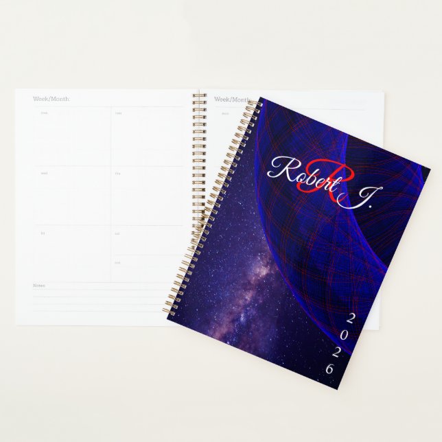 Blue Doughnuts In Outer Space Geometric Planner (Display)
