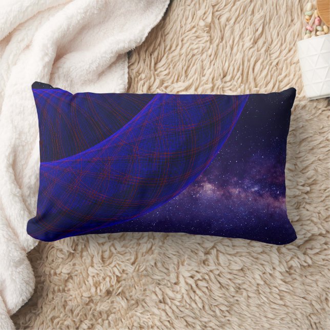 Blue Doughnuts In Outer Space Throw Pillow (Blanket)