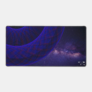 Blue Doughnuts In Space Geometric Mouse Pad Mat
