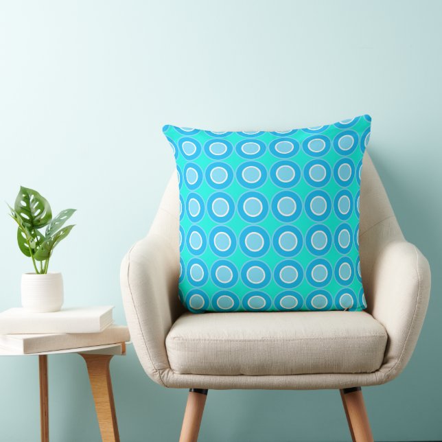 Blue Doughnuts With Filling On Turquoise  Cushion (Chair)