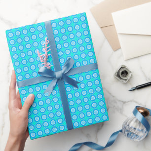 Blue Doughnuts With Filling On Turquoise Wrapping Paper