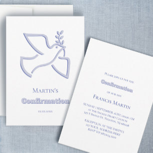 blue dove Confirmation  Invitation