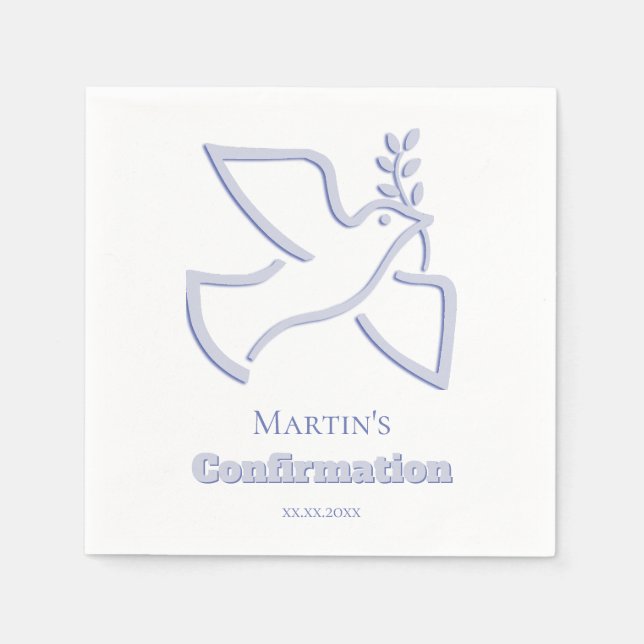 blue dove Confirmation Napkin (Front)