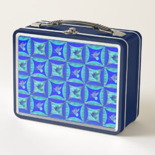 Blue Dove in the Hole in the Barn Door Metal Lunch Box