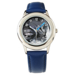 Blue Dragon and Moon Illustration  Watch