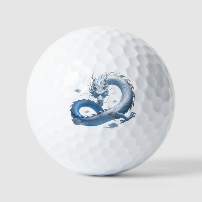 Blue Dragon Art | Mythical Fantasy Aesthetic | Ori Golf Balls (Front)