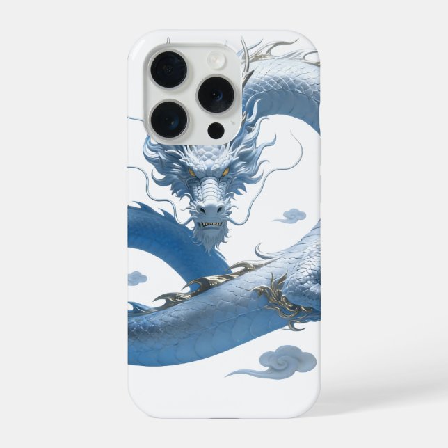 Blue Dragon Art | Mythical Fantasy Aesthetic | Ori iPhone Case (Back)