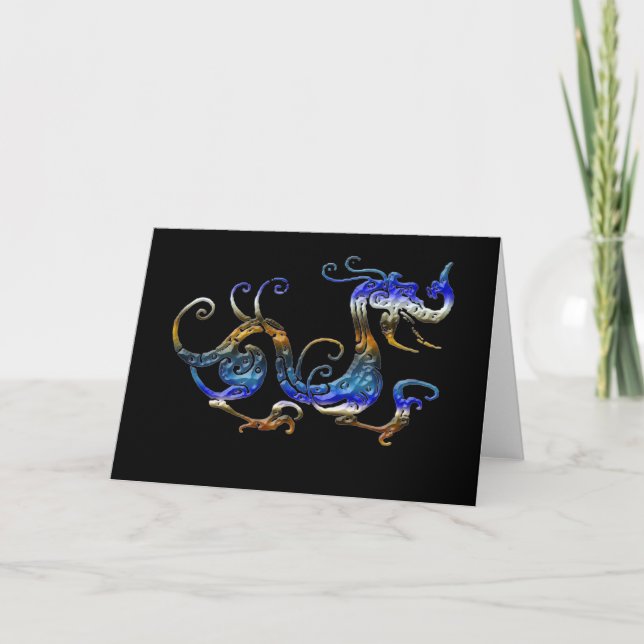 BLUE DRAGON Asian Art Cards (Front)