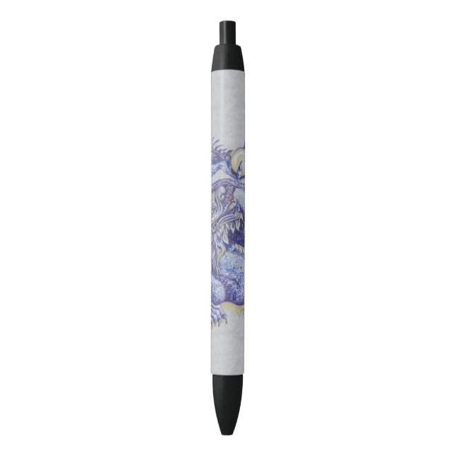 Blue Dragon Black Ink Pen (Front Vertical)