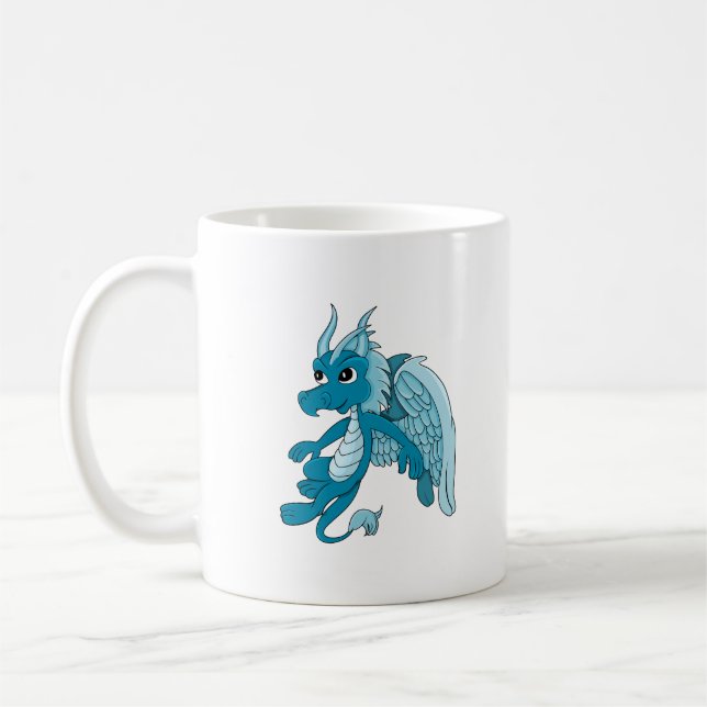 Blue Dragon Cartoon Coffee Mug (Left)