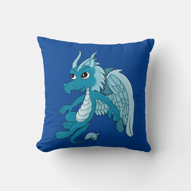 Blue Dragon Cartoon Cushion (Front)