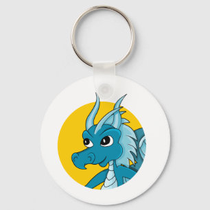Blue dragon cartoon key ring