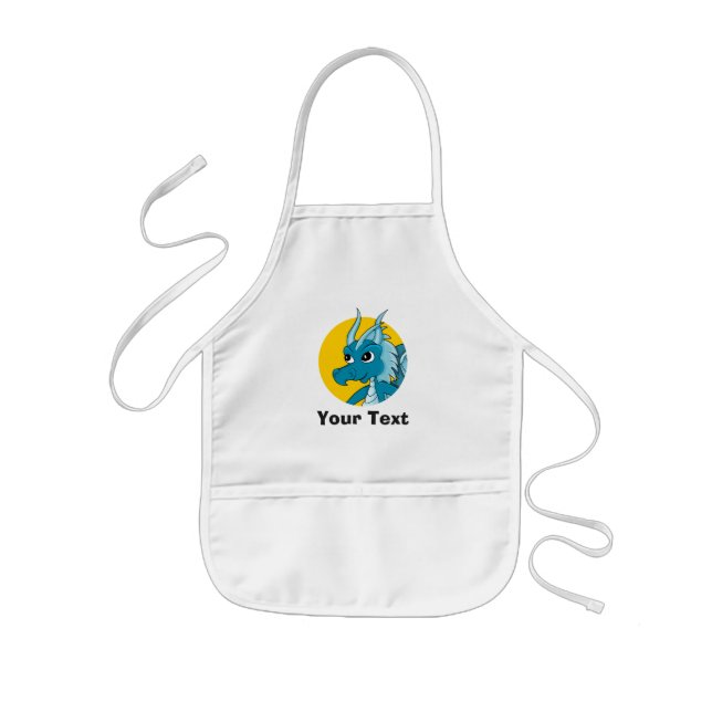 Blue dragon cartoon  kids apron (Front)