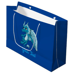 Blue Dragon Cartoon Large Gift Bag