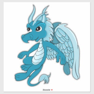 Blue Dragon Cartoon Sticker