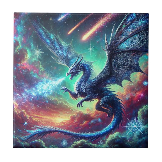 Blue Dragon Ceramic Tile (Front)