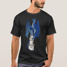 Blue Dragon Design on a Black T-Shirt