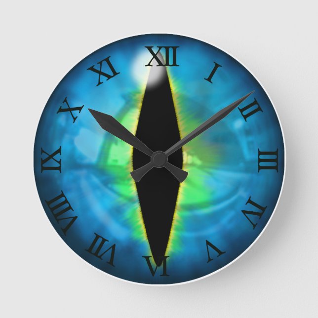 Blue Dragon Eye Round Clock (Front)