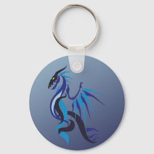 Blue Dragon Flame Key Ring